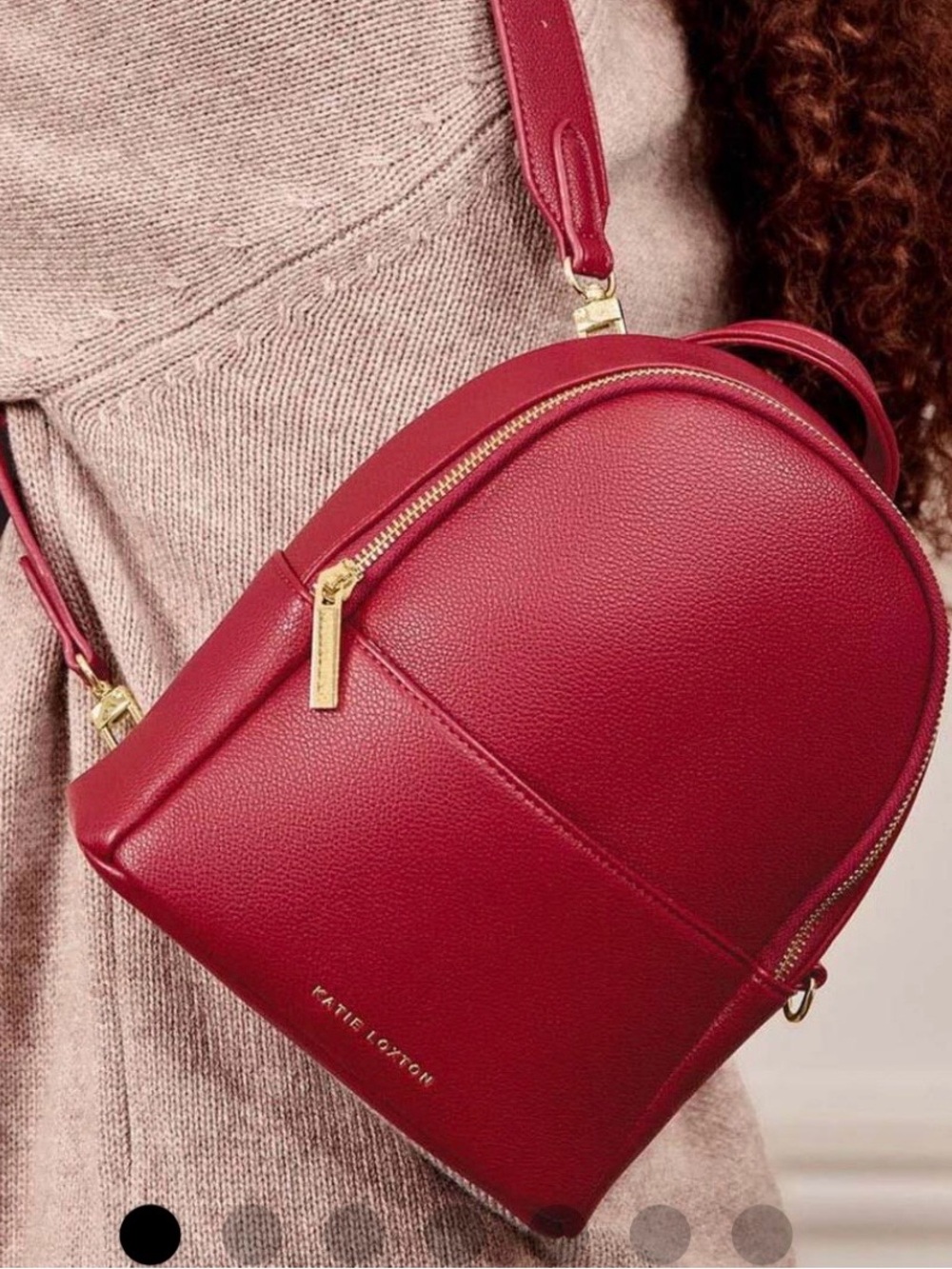 Katie Loxton Mika Small Red Leather Backpack/Bag - New With Tags